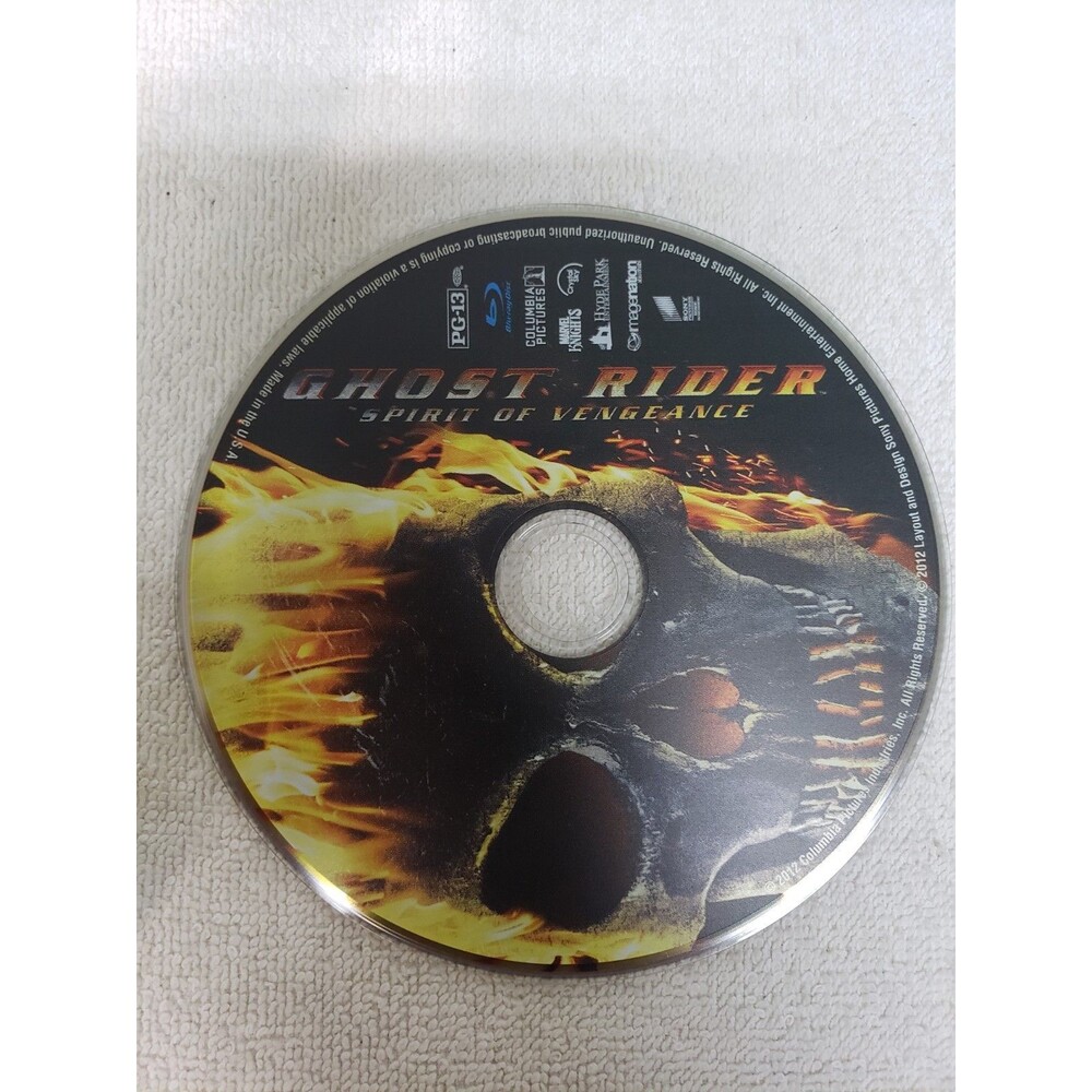 GHOST RIDER SPIRIT OF  VENGEANCE BLU RAY DISC ONLY TESTED